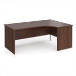Maestro 25 right hand ergonomic desk 1800mm wide - walnut top with panel end leg