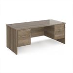 Maestro 25 straight desk 1800mm x 800mm with 2 and 3 drawer pedestals - nebraska top with panel end leg