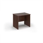 Maestro 25 straight desk 800mm x 600mm - walnut top with panel end leg
