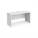Maestro 25 straight desk 1400mm x 600mm - white top with panel end leg