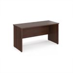 Maestro 25 straight desk 1400mm x 600mm - walnut top with panel end leg