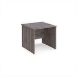 Maestro 25 straight desk 800mm x 800mm - grey oak top with panel end leg