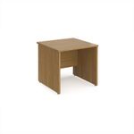 Maestro 25 straight desk 800mm x 800mm - oak top with panel end leg