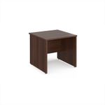Maestro 25 straight desk 800mm x 800mm - walnut top with panel end leg