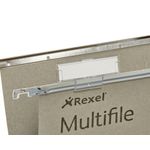 Rexel Multifile Suspension File V Base 15mm Foolscap Green (Pack of 50) 78008