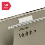 Rexel Multifile Suspension File V Base 15mm Foolscap Green (Pack of 50) 78008