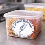 MyCafe Food Label Contains Mustard Removable Pack of 1000 MYC10620