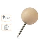 Nobo Noticeboard Wooden Push Pin (Pack of 40) 1915709