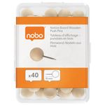 Nobo Noticeboard Wooden Push Pin (Pack of 40) 1915709