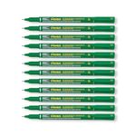 Pentel Permanent Marker Super Fine Point Green Pack of 12 NFS410-D