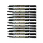 Pentel Permanent Marker Fine Point Black Pack of 12 NM470-A