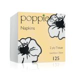 Poppies 2-Ply Napkins 4 Fold 33cm White (Pack of 2000) 3324WH/CASE