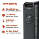 Igenix 2000W Digital Oil Filled Radiator with Timer Black IG2621BL