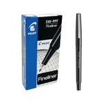 Pilot Fineliner Black Pens (Pack of 12) SWPPBlack