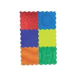Massage Puzzle Textured Floor Tiles Indoor/Outdoor Use Assorted Bright Colours (Pack of 6) TEXMP6-BR