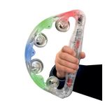 Flashing LED Light Up Tambourine Plastic Large STAM
