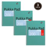 Pukka Pad Ruled Wirebound Metallic Jotta Notebook 200 Pages A4 (3 Pack) JM018