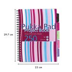 Pukka Pad Stripes Polypropylene Project Book 250 Pages A4 Blue/Pink (3 Pack) PROBA4