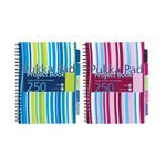 Pukka Pad Stripes Polypropylene Project Book 250 Pages A4 Blue/Pink (3 Pack) PROBA4