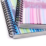 Pukka Pad Stripes Polypropylene Project Book 250 Pages A5 Blue/Pink (3 Pack) PROBA5