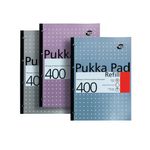 Pukka Pad Ruled Metallic Four-Hole Refill Pad Side Bound 400 Pages A4 (5 Pack) REF400