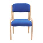 Prague wooden conference chair with no arms - blue