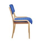 Prague wooden conference chair with no arms - blue