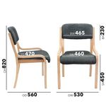 Prague wooden conference chair with no arms - charcoal