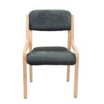 Prague wooden conference chair with no arms - charcoal