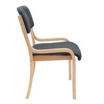 Prague wooden conference chair with no arms - charcoal