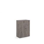 Universal double door cupboard 1090mm high with 2 shelves - grey oak