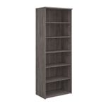 Universal bookcase 2140mm high with 5 shelves - grey oak