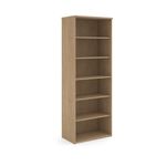 Universal bookcase 2140mm high with 5 shelves - Kendal Oak
