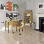 Desk high 3 drawer pedestal with silver handles 600mm deep - oak