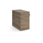 Desk high 3 drawer pedestal with silver handles 800mm deep - Nebraska Oak