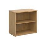 Universal bookcase 740mm high with 1 shelf - oak