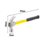 Rolson Fibreglass Shaft Claw Hammer 8oz Pack of 6 10371