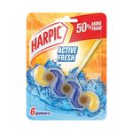 Harpic Active Fresh Toilet Rim Block 6 Powers Sparkling Citrus 35g 3119589/SINGLE