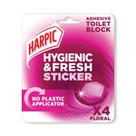 Harpic Hygienic Fresh Sticker Adhesive Toilet Block Floral x4 Tabs (Pack of 6) 3275290