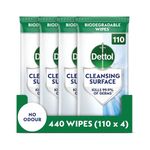 Dettol Cleansing Surface Wipes 110 Wipes Pack of 4 GB-T5B