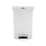Rubbermaid Slim Jim Pedal Bin Step On Resin 90 Litres White 1883561