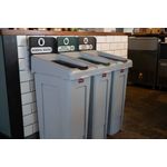 Rubbermaid Slim Jim 3-Stream Recycling Station General Waste/Mixed Recycling/Food Waste 2217670