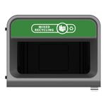 Rubbermaid Configure Container with Mixed Recycling Label 125L Green 2154765