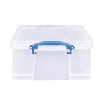 Really Useful 18L Plastic Storage Box with Lid L480xW390xD200mm CD/DVDs Clear EBCCD