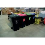 VFM Wheelie Bins 240L With Colour Coded Lids and Recycling Stickers (Set of 4) 426069