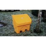 Salt and Grit Bin Yellow 130L Supplied with 5x25kgs Brown Rock Salt 395101