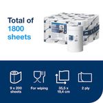 Tork Reflex Multipurpose Wiping Paper Plus 2-Ply 200 Sheets (Pack of 9) 473474