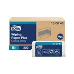 Tork W4 Wiping Paper + White 2-Ply 200 Sheets (Pack of 5) 130043