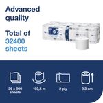 Tork T7 Coreless Mid-Size Toilet Roll Advanced 2-Ply White 900 Sheets (Pack of 36) 472199