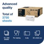 Tork Singlefold Hand Towel H3 Flushable White 250 Sheets (15 Pack) 290190